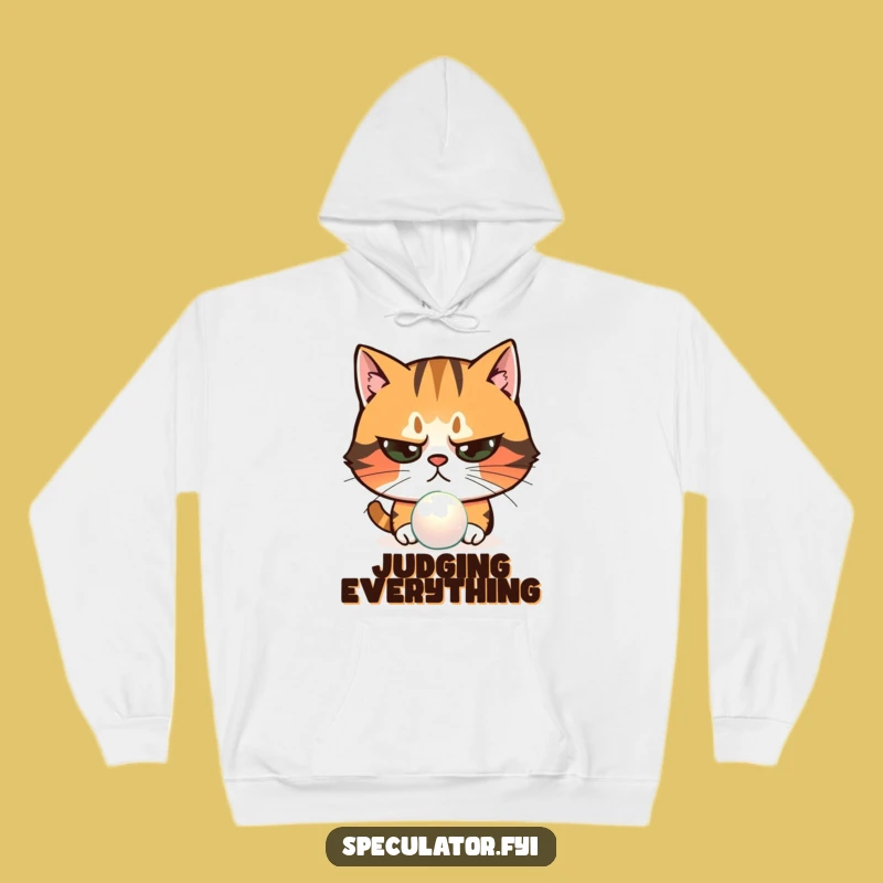 Funny Skeptical Cat Hoodie: Cozy Suspicious Character Comfort Gift
