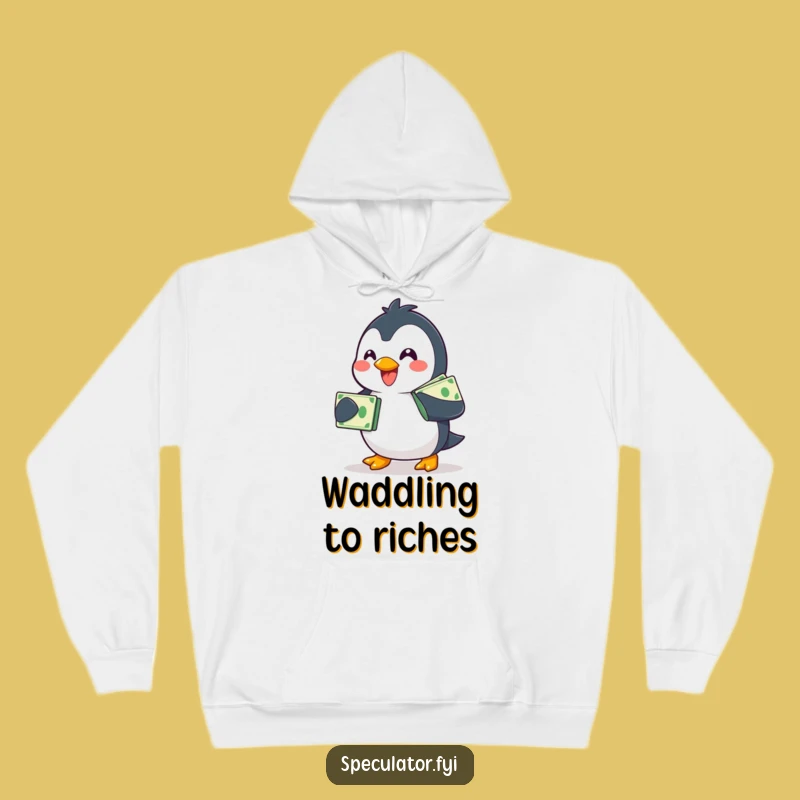 Cozy Funny Penguin Money Hoodie - Warm Waddler Apparel Gift