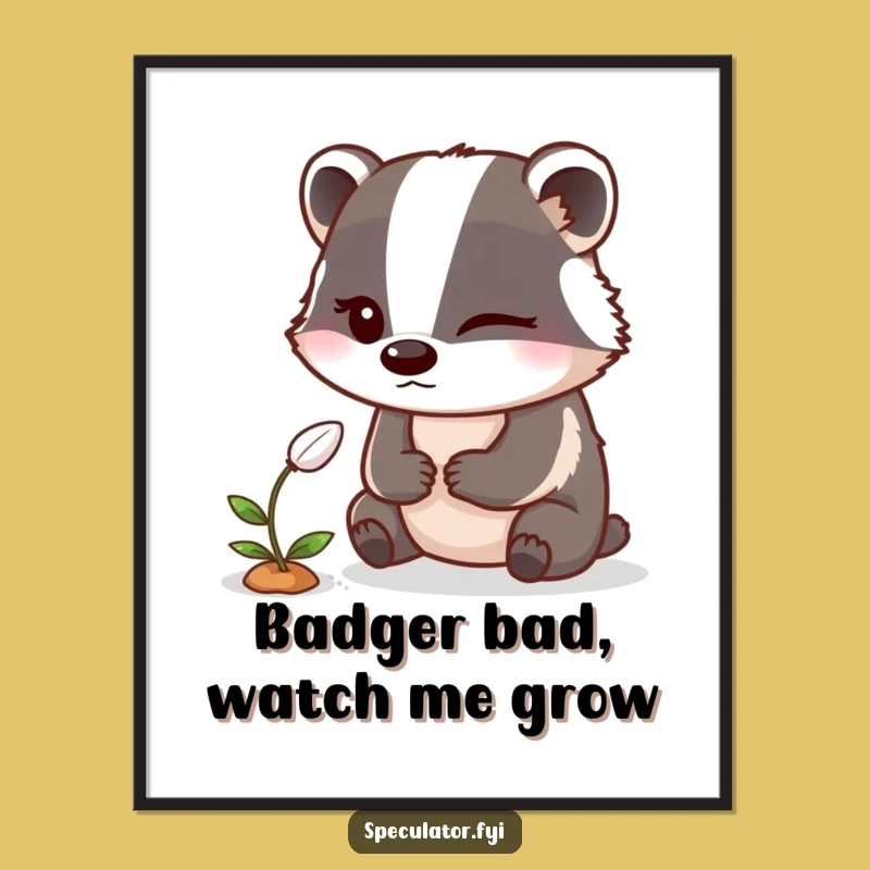 Free Printable Winking Badger Wall Art: Mischievous & Funny Downloadable Decor