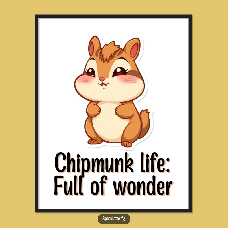 Funny Free Printable Chipmunk Wall Art: Puffed Cheeks, Wonder, Downloadable Decor!