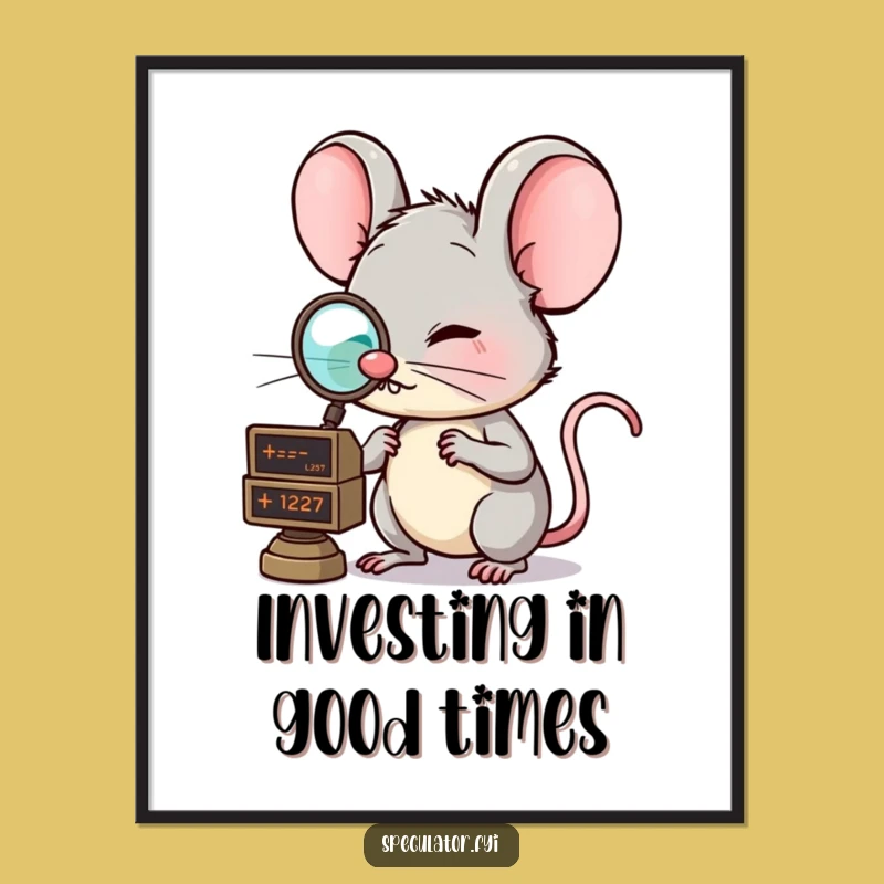 Free Printable Mouse Art: Funny Monocle Trader Downloadable Poster