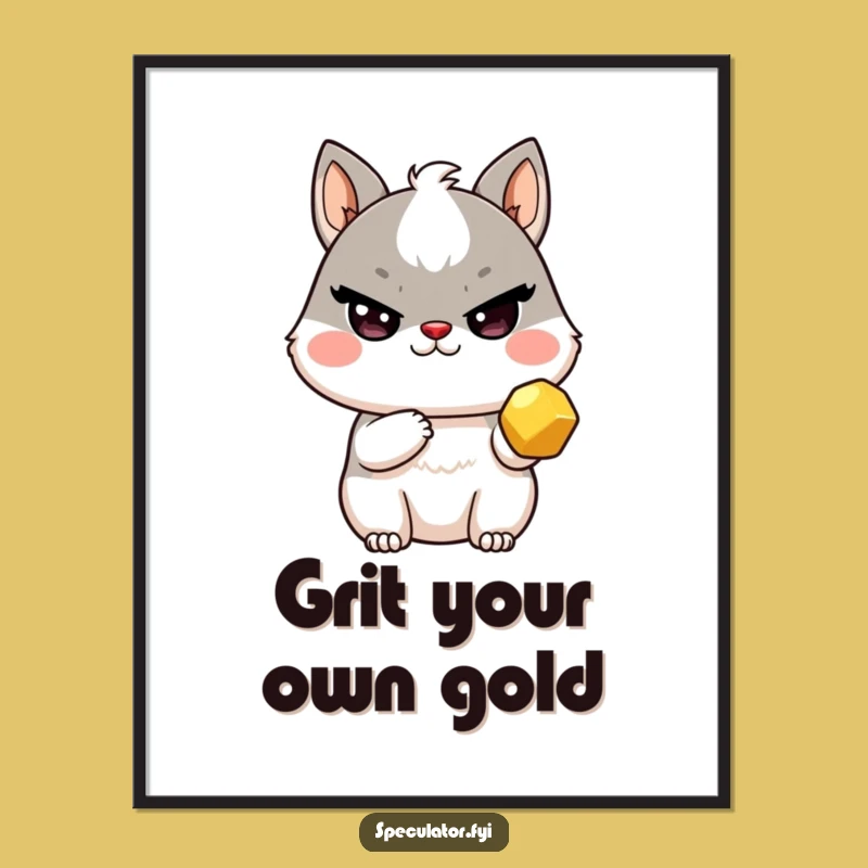 Free Printable Kawaii Golden Nugget Wall Art: Funny Downloadable Decor!