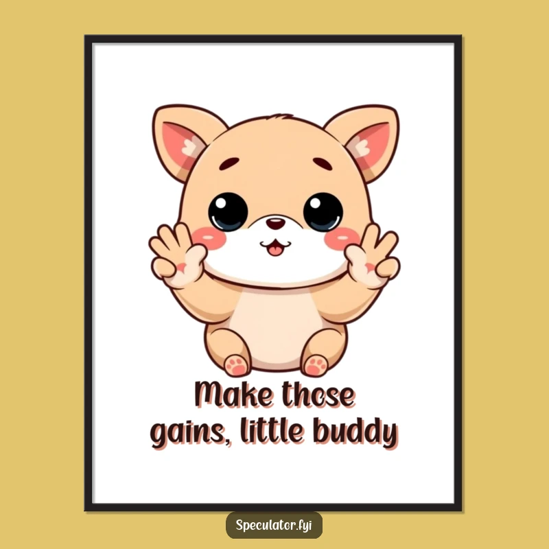 Free Printable Kawaii Animal Stock Trader Wall Art: Funny Downloadable Decor!
