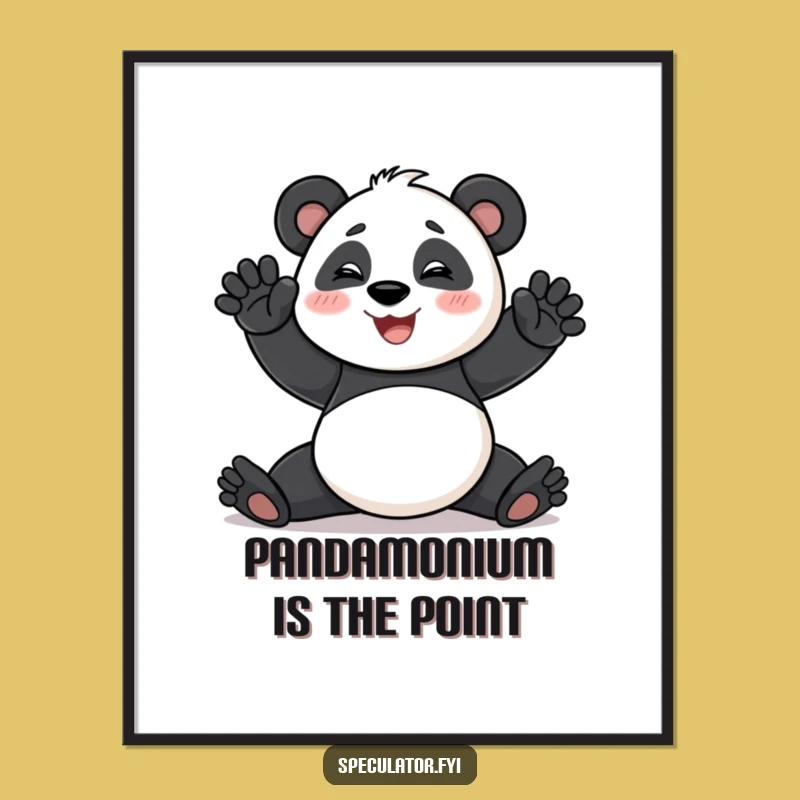 Free Printable Wall Art: Playful Panda Pose, Dramatic Downloadable Decor