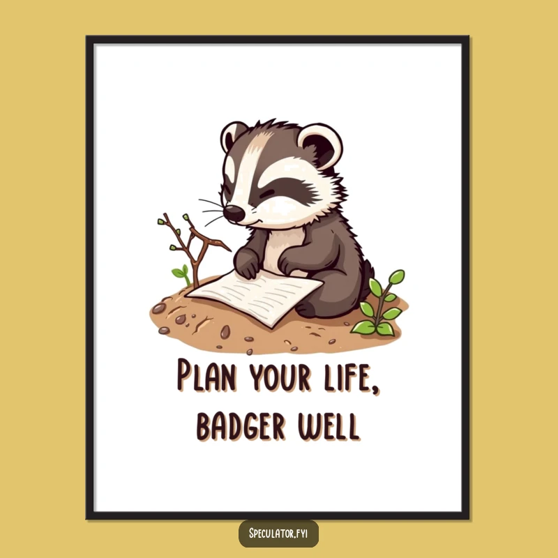 Free Printable Wall Art: Badger Plan - Thoughtful Decor Downloadable