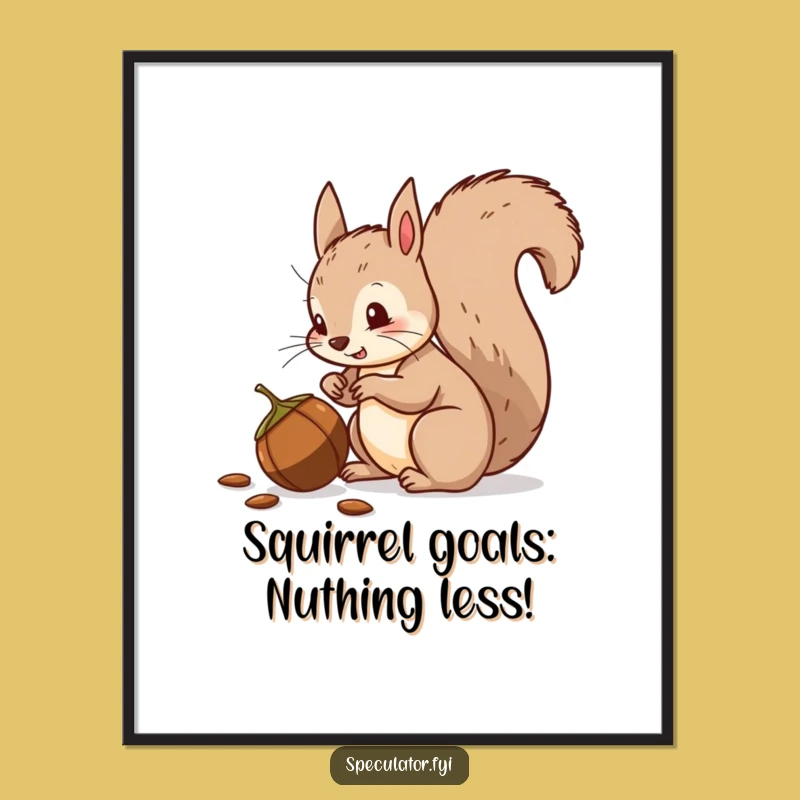 Funny Free Printable Squirrel Wall Art: Suspicious Nut Vibe, Downloadable Art Poster!
