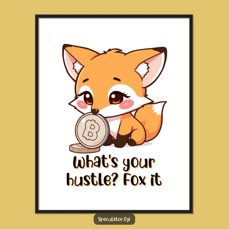 Free Printable Fox Coin Art Funny Downloadable Decor Gift