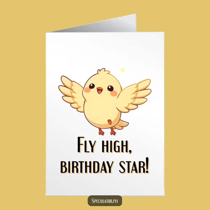 Free Printable Bird Birthday Card: Funny Soaring Bird Downloadable Gift, Perfect for a Joyful Celebration