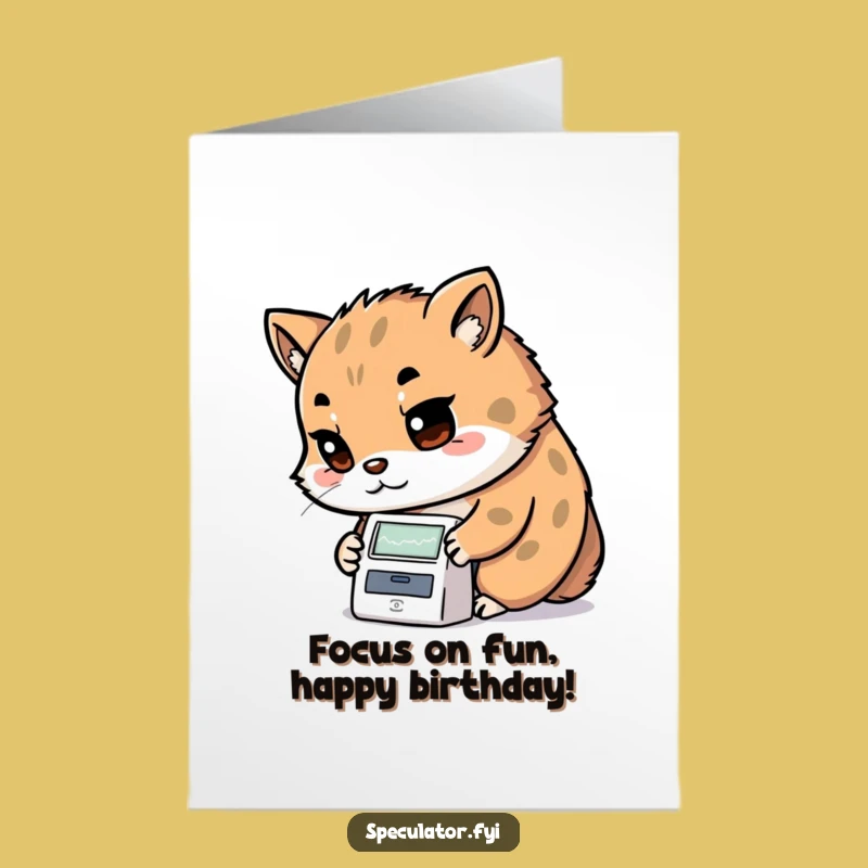 Free Printable Kawaii Stock Analyst Birthday Card: Funny Downloadable Gift!