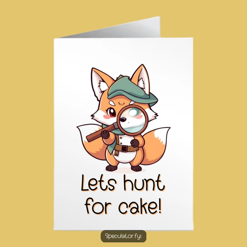 Free Printable Birthday Card: Fox's Treasure Map Quest, Funny Downloadable Gift