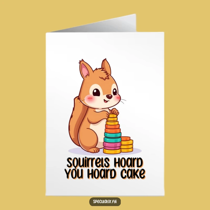 Free Printable Birthday Card: Funny Squirrel Counting Tokens, Hilarious Downloadable Gift