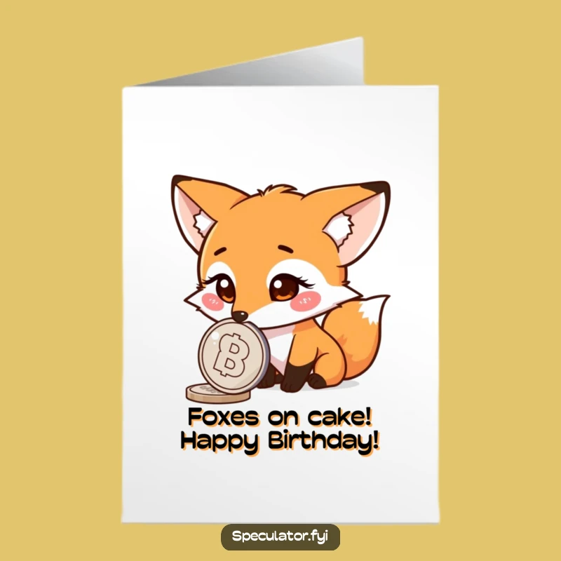 Free Printable Fox Coin Birthday Card Funny Downloadable Gift
