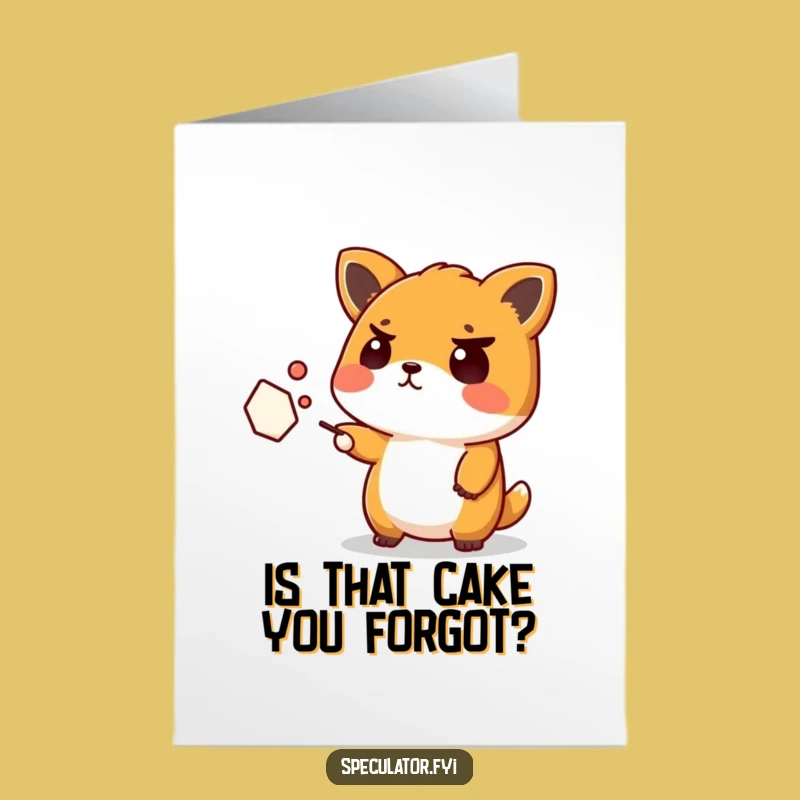 Free Printable Funny Birthday Card: Kawaii Confusion Animal, Perfect Downloadable Humor Gift