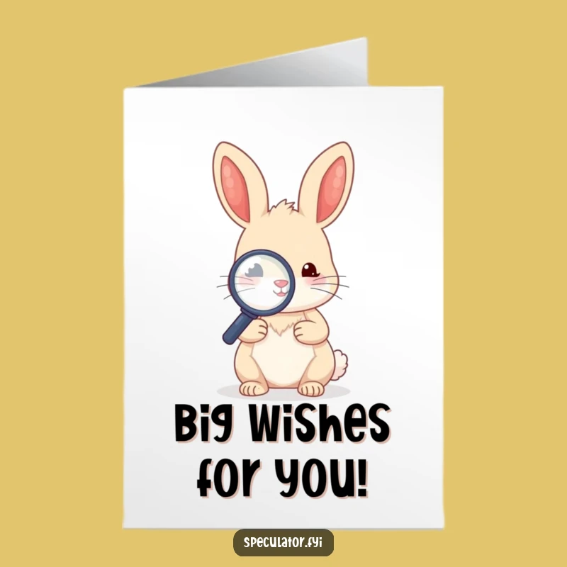 Free Printable Kawaii Rabbit Birthday Card: Funny Detective Explore Downloadable Gift