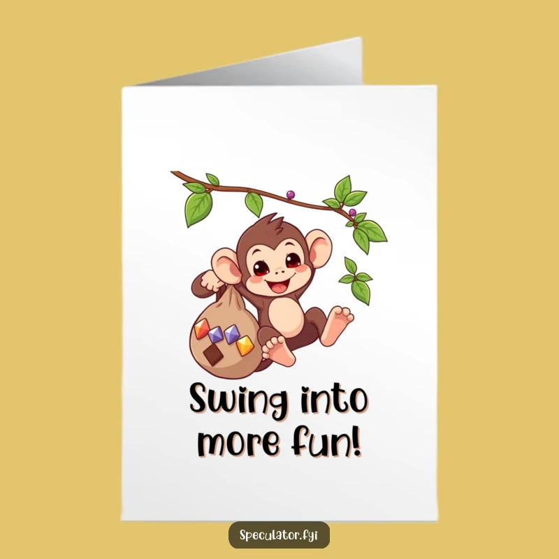 Free Printable Monkey Birthday Card: Gem Hoarding Fun - Funny Downloadable Gift
