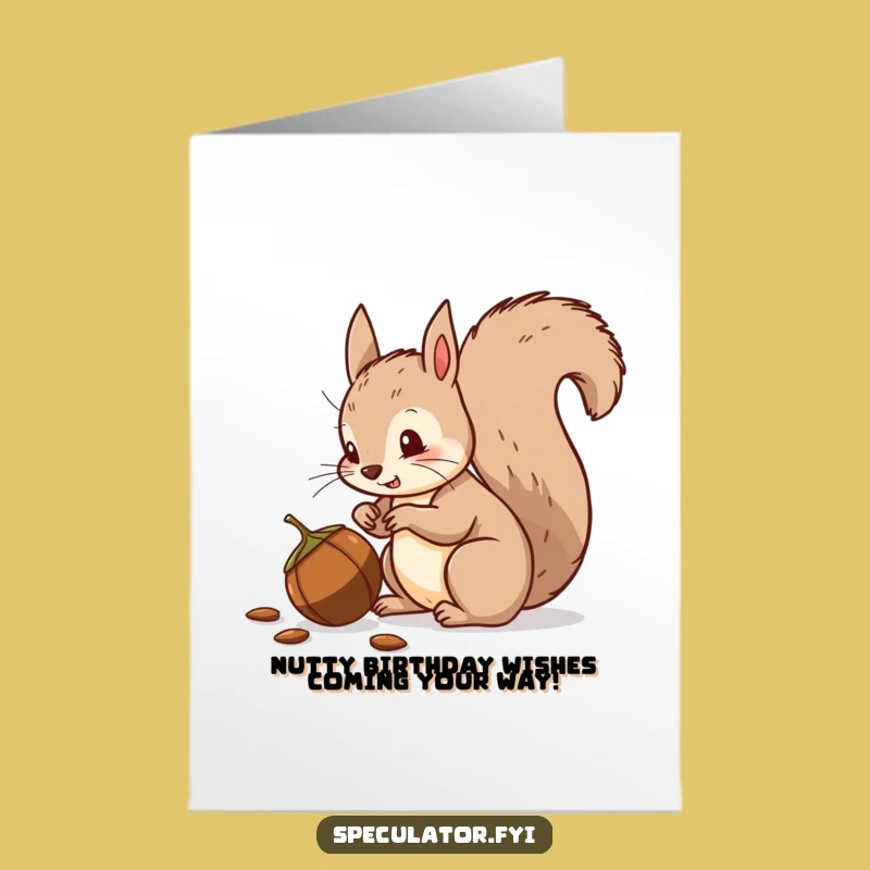 Funny Free Printable Squirrel Birthday Card: Wagging Tail, Suspicious Nut, Downloadable Gift!