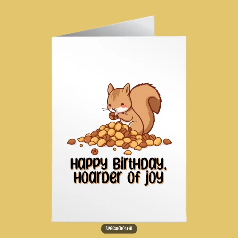 Free Printable Squirrel Birthday Card: Nutty Preparations for Fun - Funny Downloadable Gift