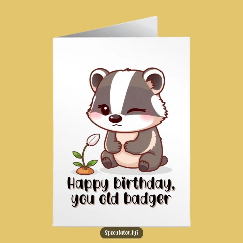 Free Printable Winking Badger Birthday Card: Secret Wink & Downloadable Humor