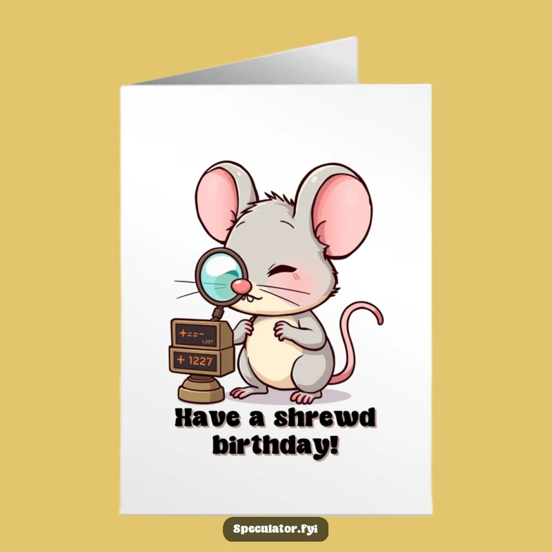 Free Printable Mouse Birthday Card: Funny Monocle Investor Digital Download