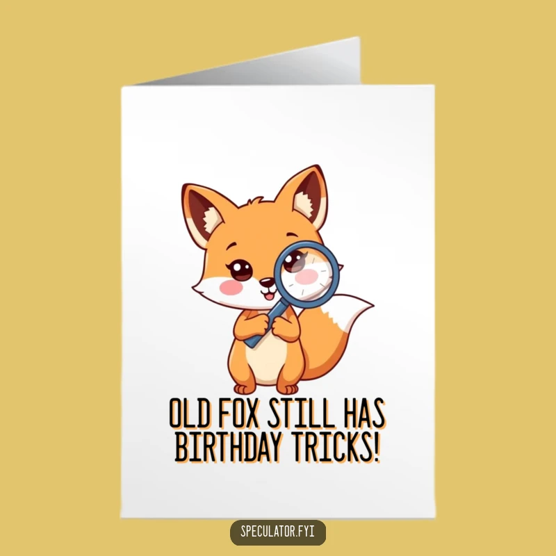 Free Printable Birthday Card: Curious Fox Investigates Your Special Day!