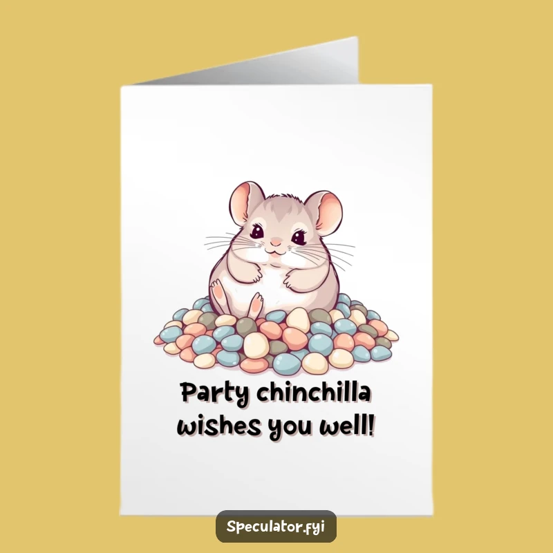 Free Printable Chinchilla Birthday Card: Funny Pebble Rolling Downloadable Gift