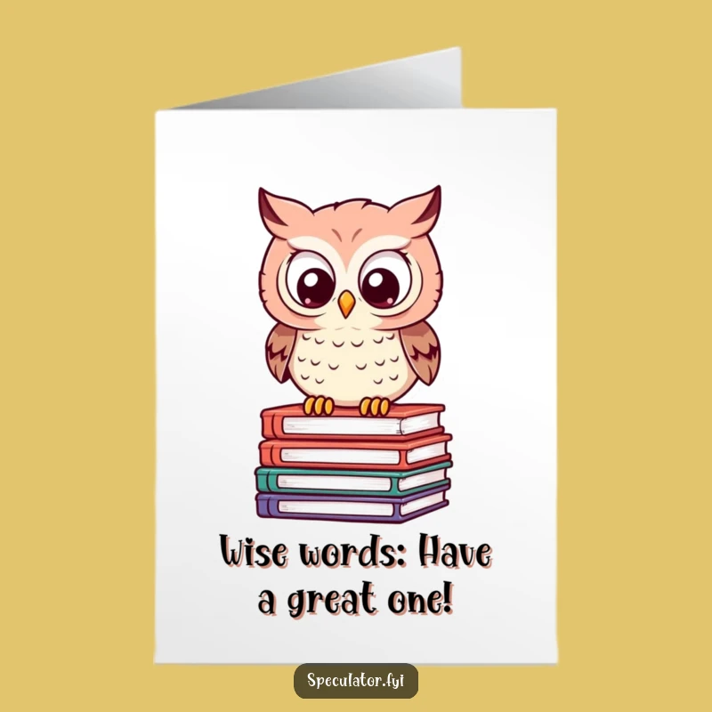 Free Printable Owl Birthday Card: Funny Book Calculation Humor Downloadable Gift