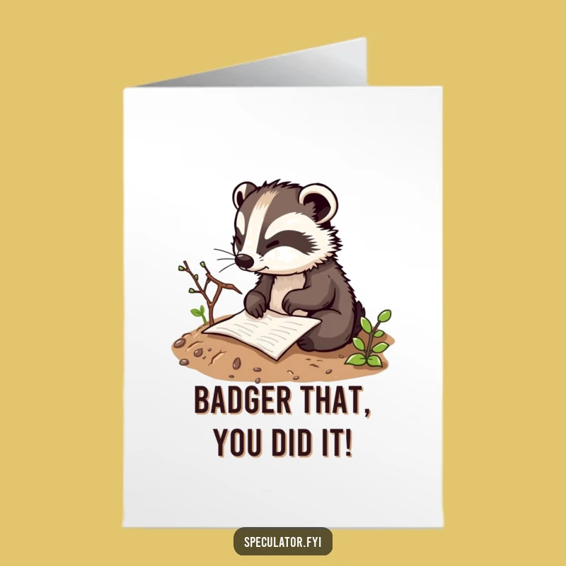 Free Printable Congrats Card: Badger Plan - Clever Downloadable