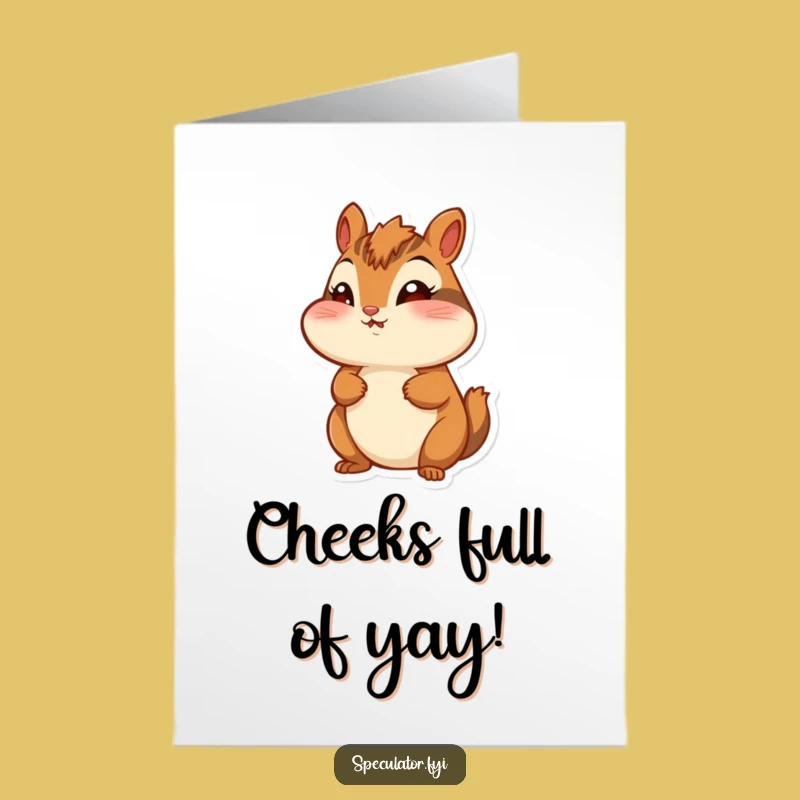 Free Printable Chipmunk Congratulations Card: Puffed Cheeks, Wonder, Downloadable!