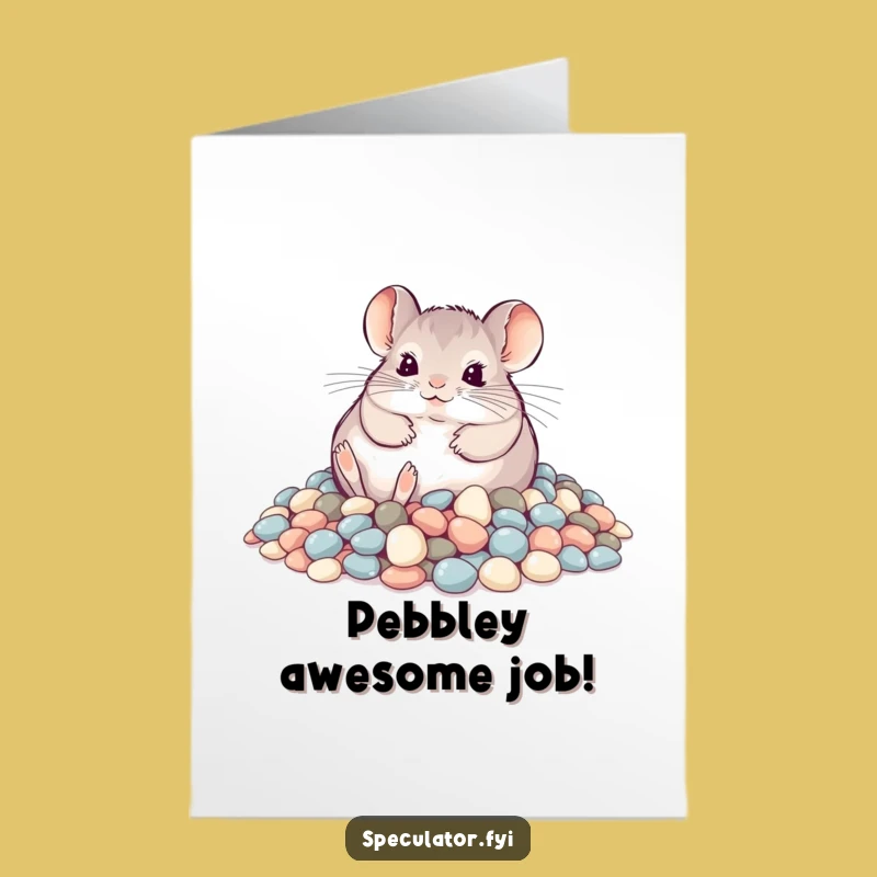 Free Printable Chinchilla Congrats Card: Funny Pebble Rolling Downloadable