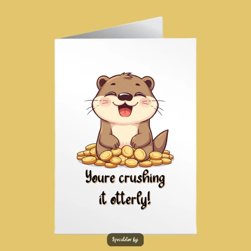 Free Printable Congrats Card: Otter Drowning in Success