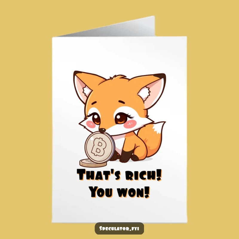 Free Printable Fox Coin Congrats Card Funny Downloadable Gift