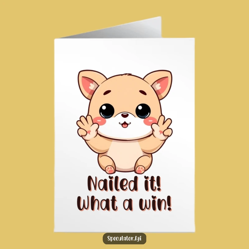 Free Printable Kawaii Animal Stock Trader Congrats Card: Funny Downloadable Celebration!