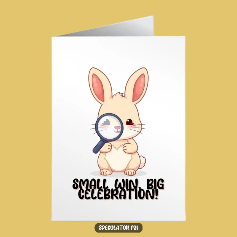 Free Printable Kawaii Rabbit Congrats Card: Funny Discovery Downloadable Gift
