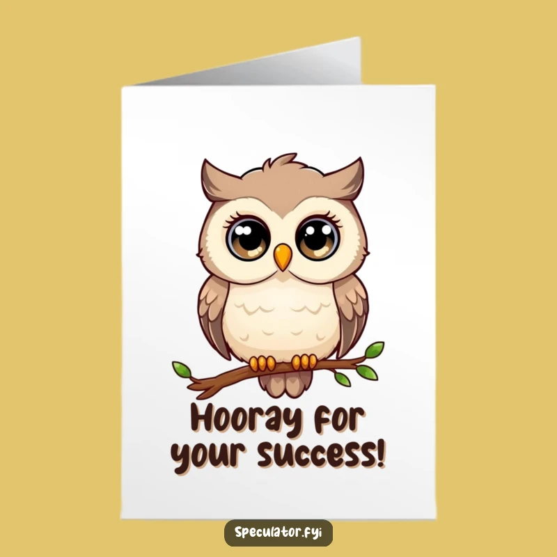Free Printable Owl Congratulations Card: Wise Gaze, Success, Downloadable!