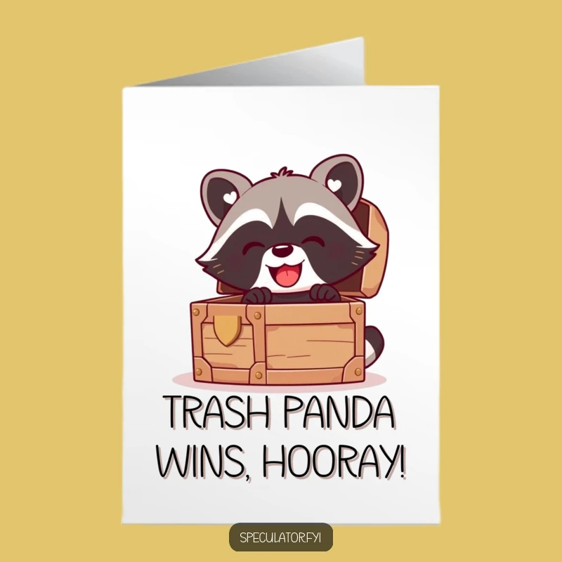 Gleeful Free Printable Congrats Card: Raccoon's Treasure for a Funny Downloadable Gift