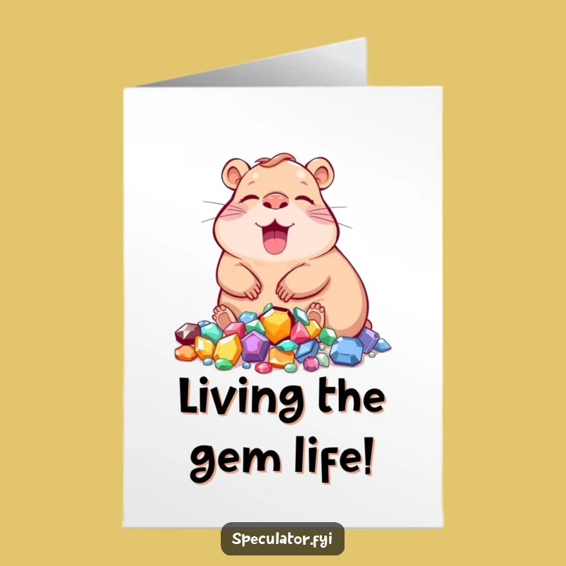 Free Printable Congrats Card: Capybara's Gem of Success, Best Downloadable Gift