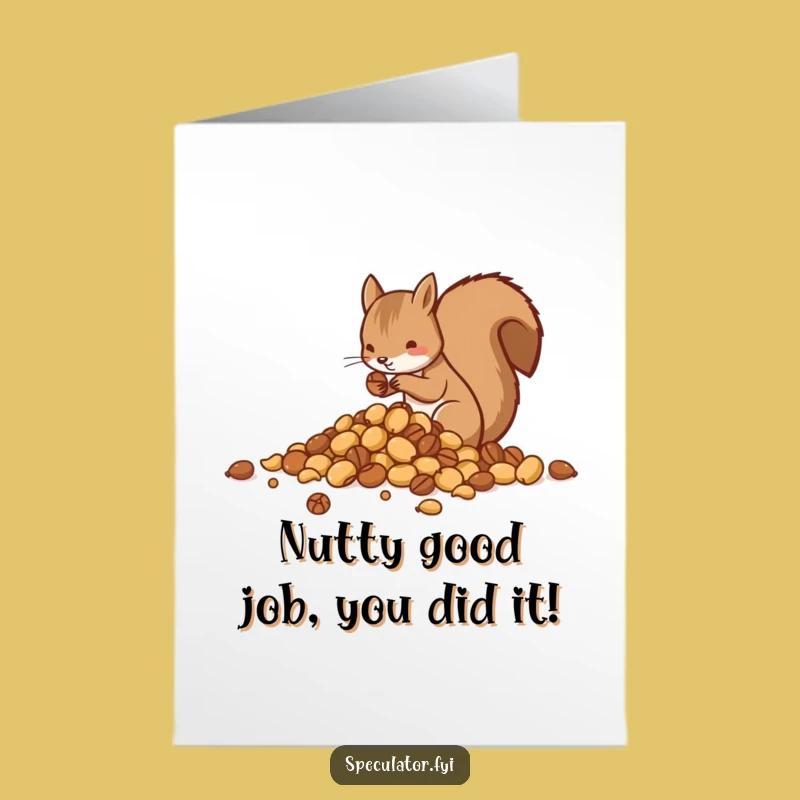 Free Printable Squirrel Congratulations Card: Meticulous Nut Sorting Success - Funny Downloadable Greeting