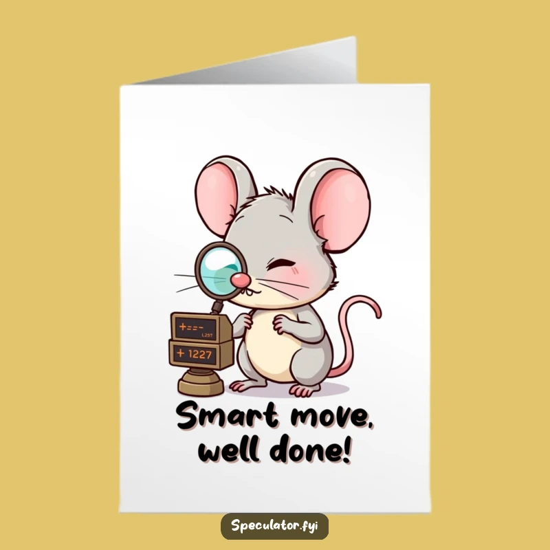 Free Printable Mouse Congratulations Card: Funny Monocle Trader Download