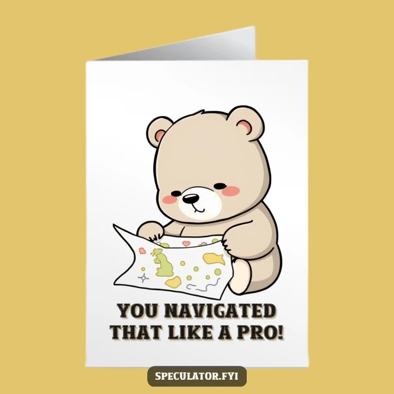 Free Printable Bear Congratulations Card: Navigating Success - Funny Downloadable Greeting