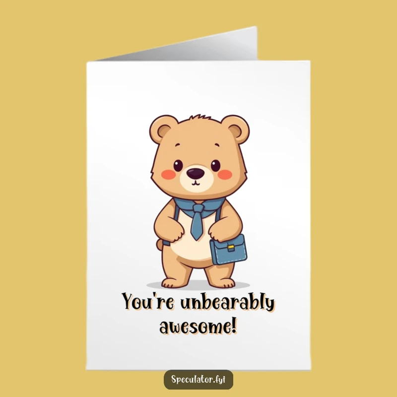 Free Printable Congrats Card: Bear Cub's Briefcase for Your Big Deal