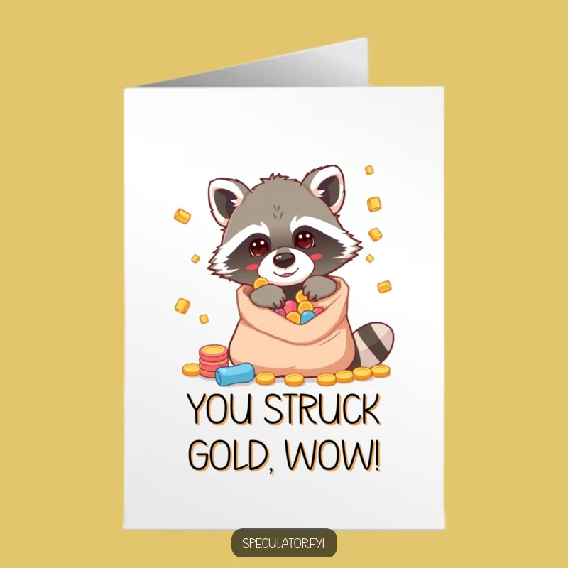 Free Printable Congrats Card: Raccoon's Spoils, Best Downloadable Gift