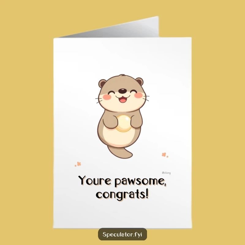 Free Printable Congrats Card: Otter's Pearl of Wisdom, Best Downloadable Gift