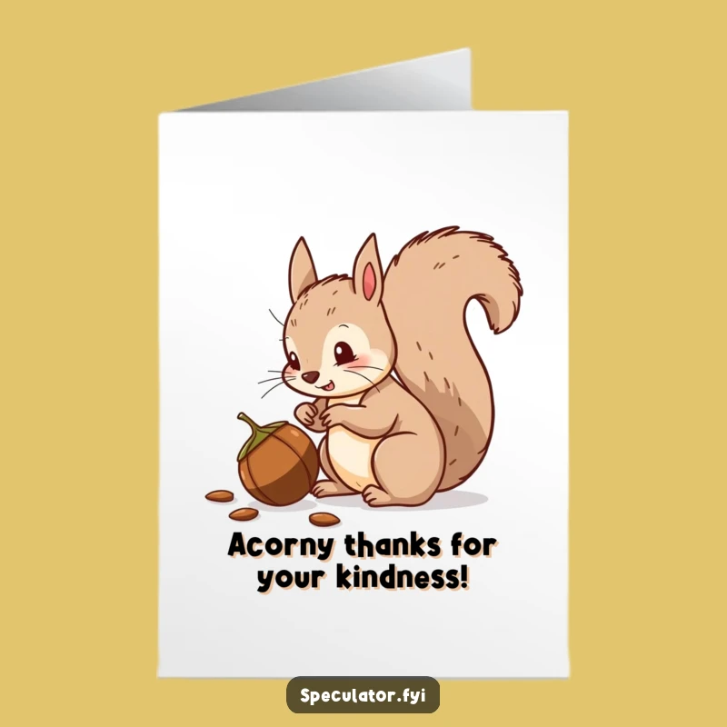 Free Printable Squirrel Thank You Card: Grateful Nut, Wagging Tail, Downloadable Gift!