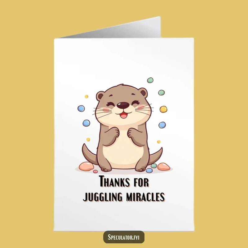 Free Printable Cheerful Otter Thank You Card: Playful Appreciation Downloadable