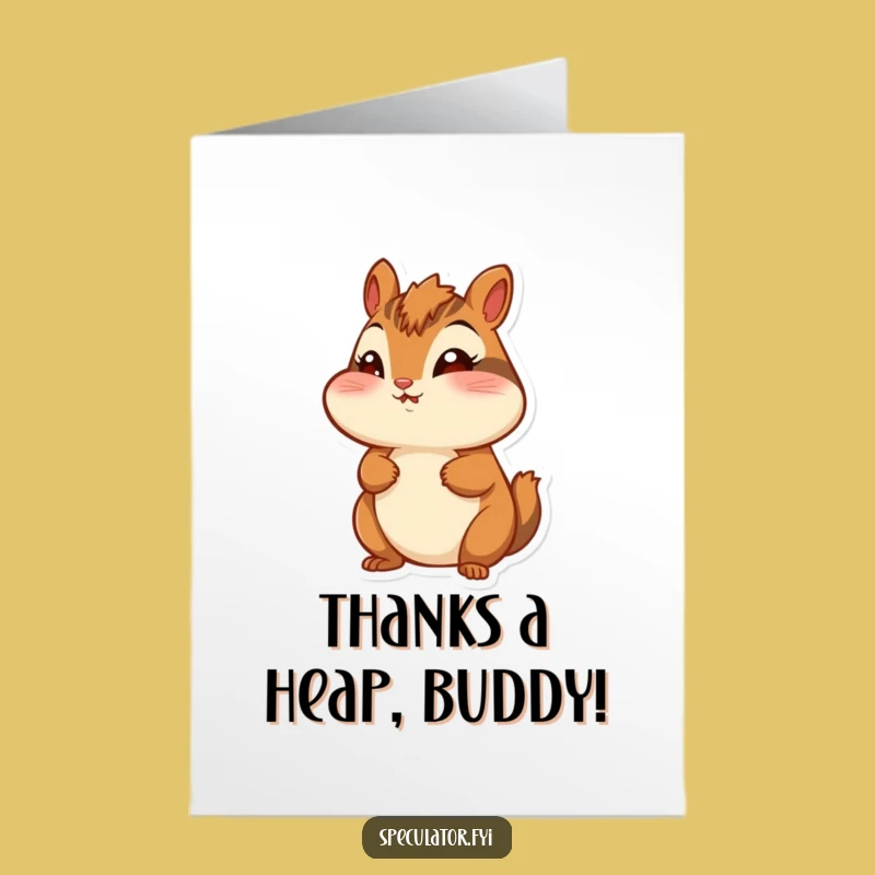 Free Printable Chipmunk Thank You Card: Puffed Cheeks, Wonder, Downloadable!
