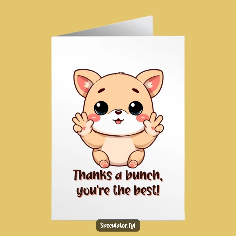 Free Printable Kawaii Animal Stock Trader Thank You Card: Funny Downloadable Gratitude!