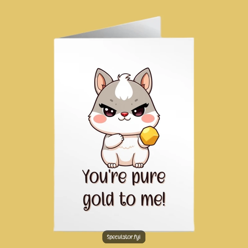 Free Printable Kawaii Golden Nugget Thank You Card: Funny Downloadable Gratitude!