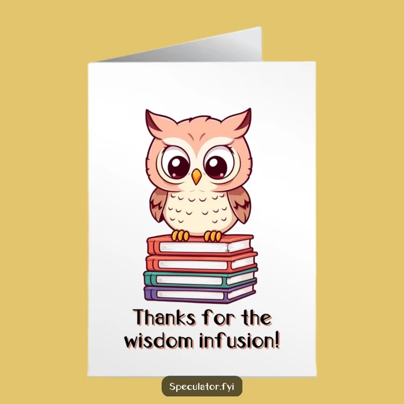 Free Printable Owl Thank You Card: Funny Book Calculation Gratitude Downloadable Gift