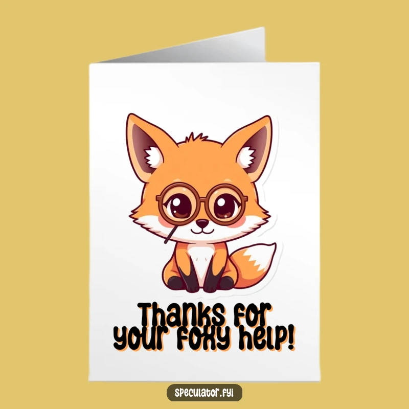 Free Printable Thank You Card: Dapper Fox Appreciates Coin - Funny Downloadable Gift