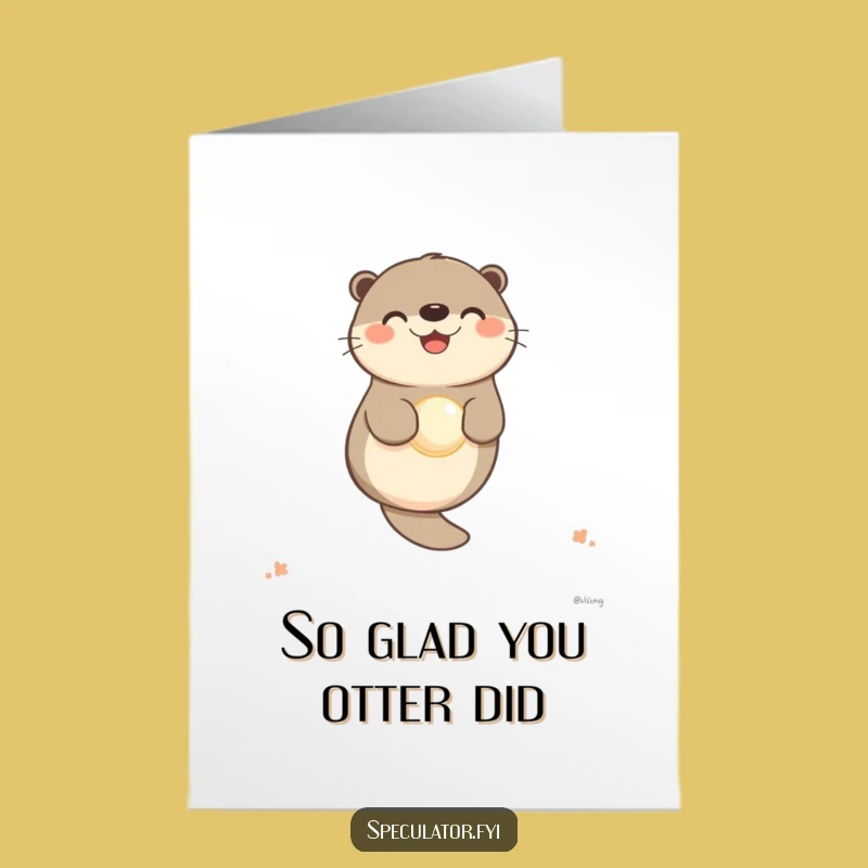 Free Printable Thank You Card: Grateful Otter and Pearl, Downloadable Gift